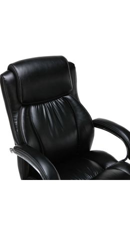 Кресло офисное BRABIX "Status HD-003", нагрузка до 250 кг, рециклированная кожа, хром, черное