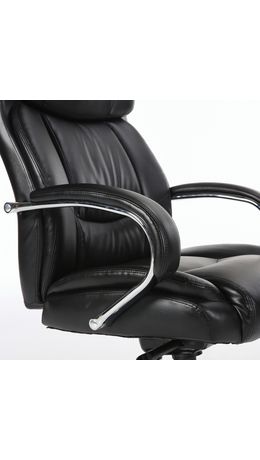 Кресло офисное BRABIX "Direct EX-580", хром, рециклированная кожа, черное
