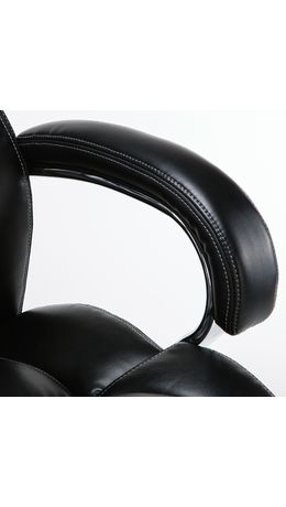 Кресло офисное BRABIX "Status HD-003", нагрузка до 250 кг, рециклированная кожа, хром, черное