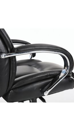 Кресло офисное BRABIX "Direct EX-580", хром, рециклированная кожа, черное