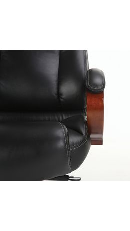 Кресло офисное BRABIX "Infinity EX-707", дерево, натуральная кожа, черное