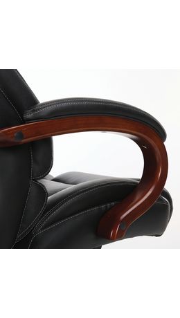 Кресло офисное BRABIX "Infinity EX-707", дерево, натуральная кожа, черное