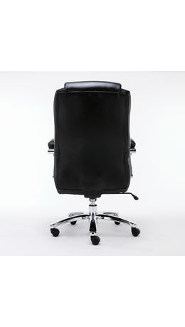 Кресло офисное BRABIX "Status HD-003", нагрузка до 250 кг, рециклированная кожа, хром, черное
