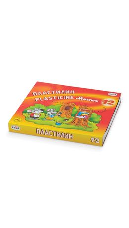 Пластилин классический ГАММА "Мультики", 12 цветов, 240 г, со стеком, картонная упаковка, 280018, 281018