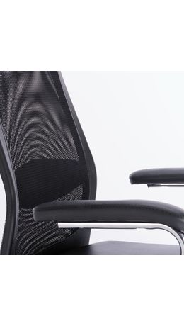 Кресло офисное BRABIX Flight EX-540, хром, экокожа, сетка, черное, XXXXXX