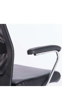 Кресло офисное BRABIX Flight EX-540, хром, экокожа, сетка, черное, XXXXXX